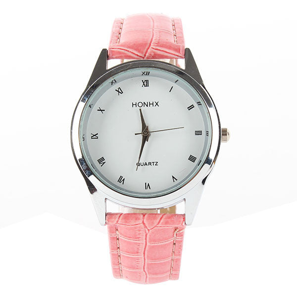 Leather Strap Wristwatch - Multiple Colors