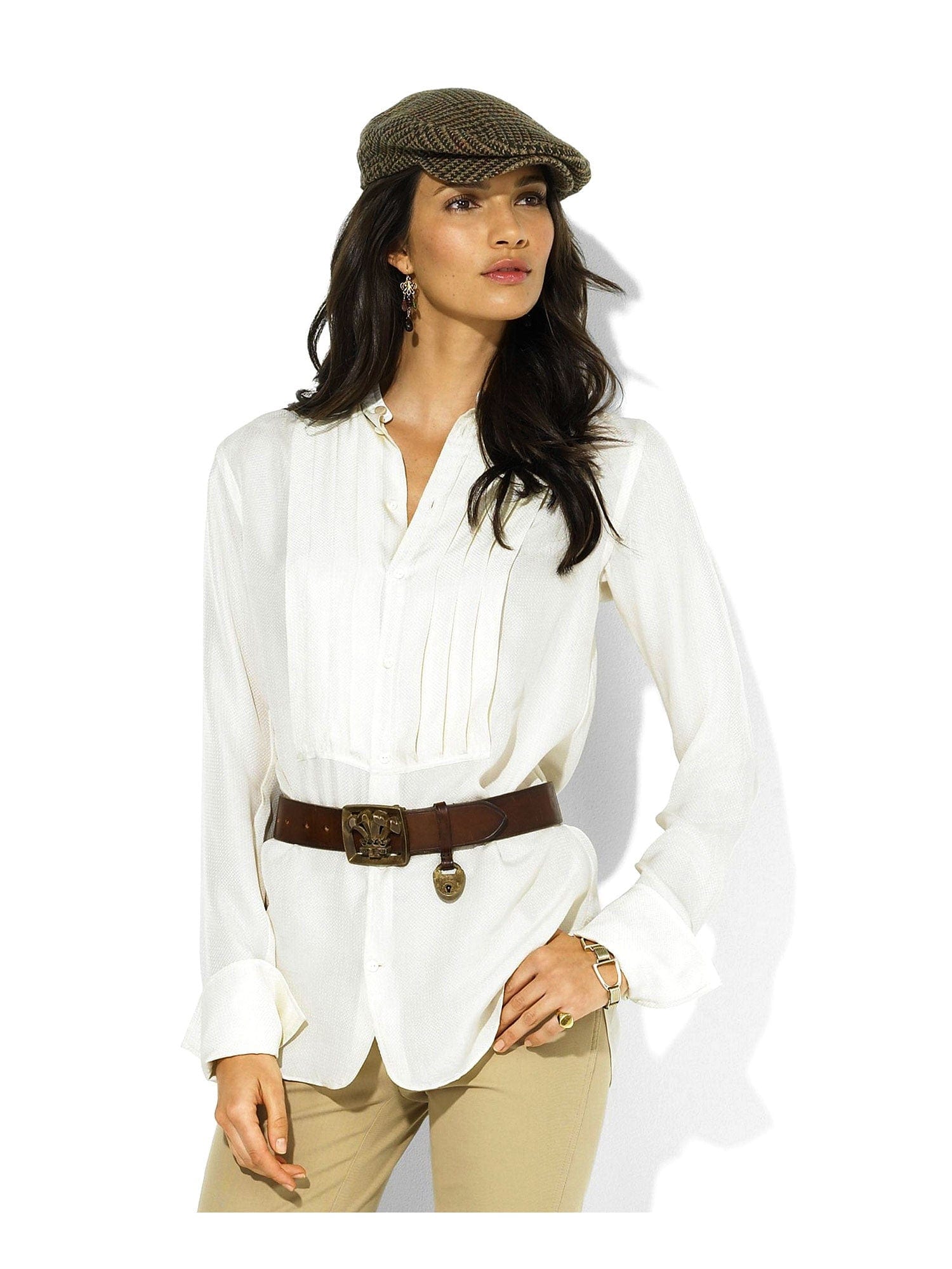 annabelle-demo1 Shirts White Shirt with Pleated Detail